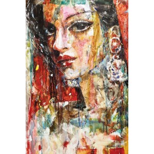 Moazzam Ali, Aesthetics & The Indus Woman Series , 42 x 30 Inch, Watercolor on Paper, Figurative Painting, AC-MOZ-136